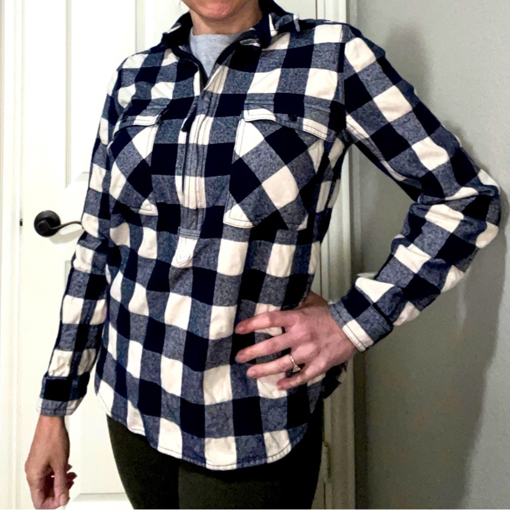 J.Crew 1/4 Zip Flannel Wool Womens